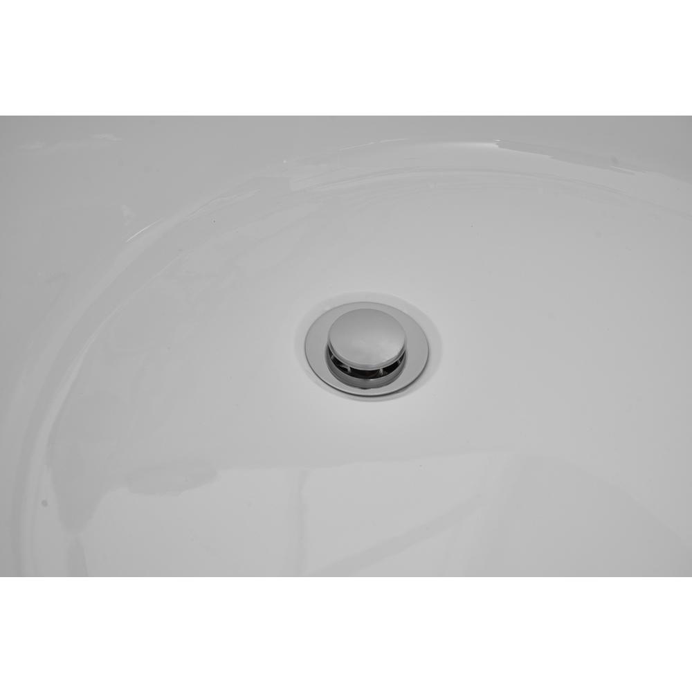 70 inch soaking Single slipper bathtub in glossy white. Picture 12