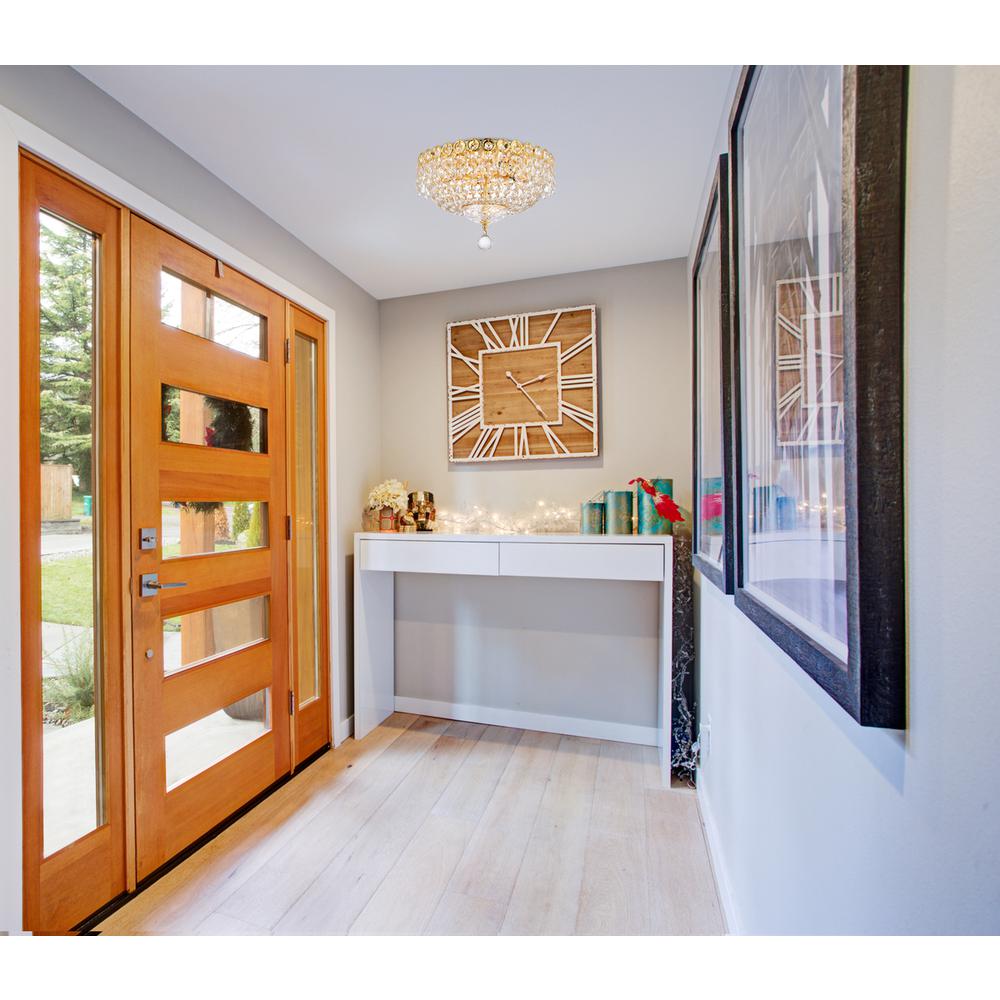 Century 4 light Gold Flush Mount Clear Royal Cut Crystal. Picture 7