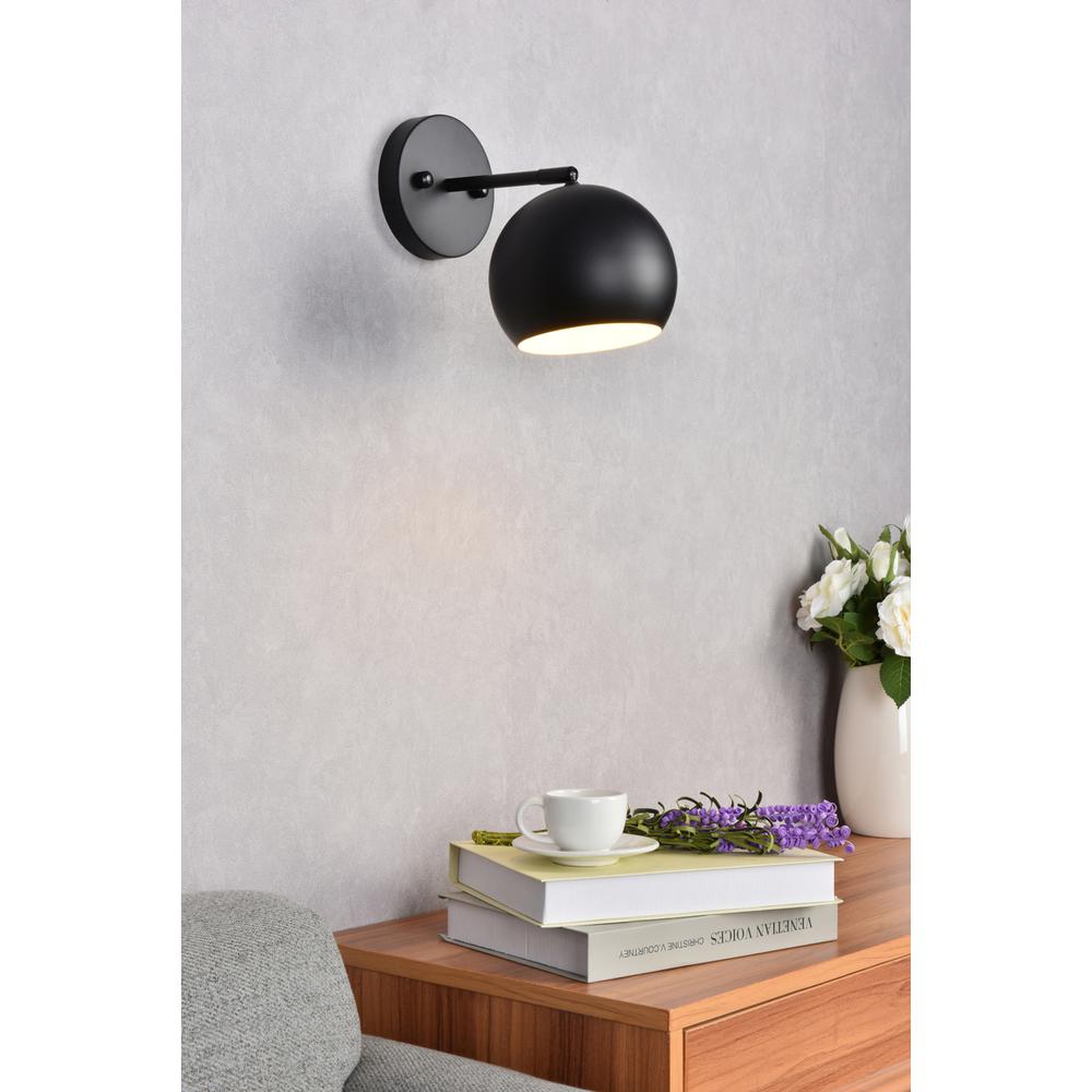 Othello 1 light black wall sconce. Picture 9