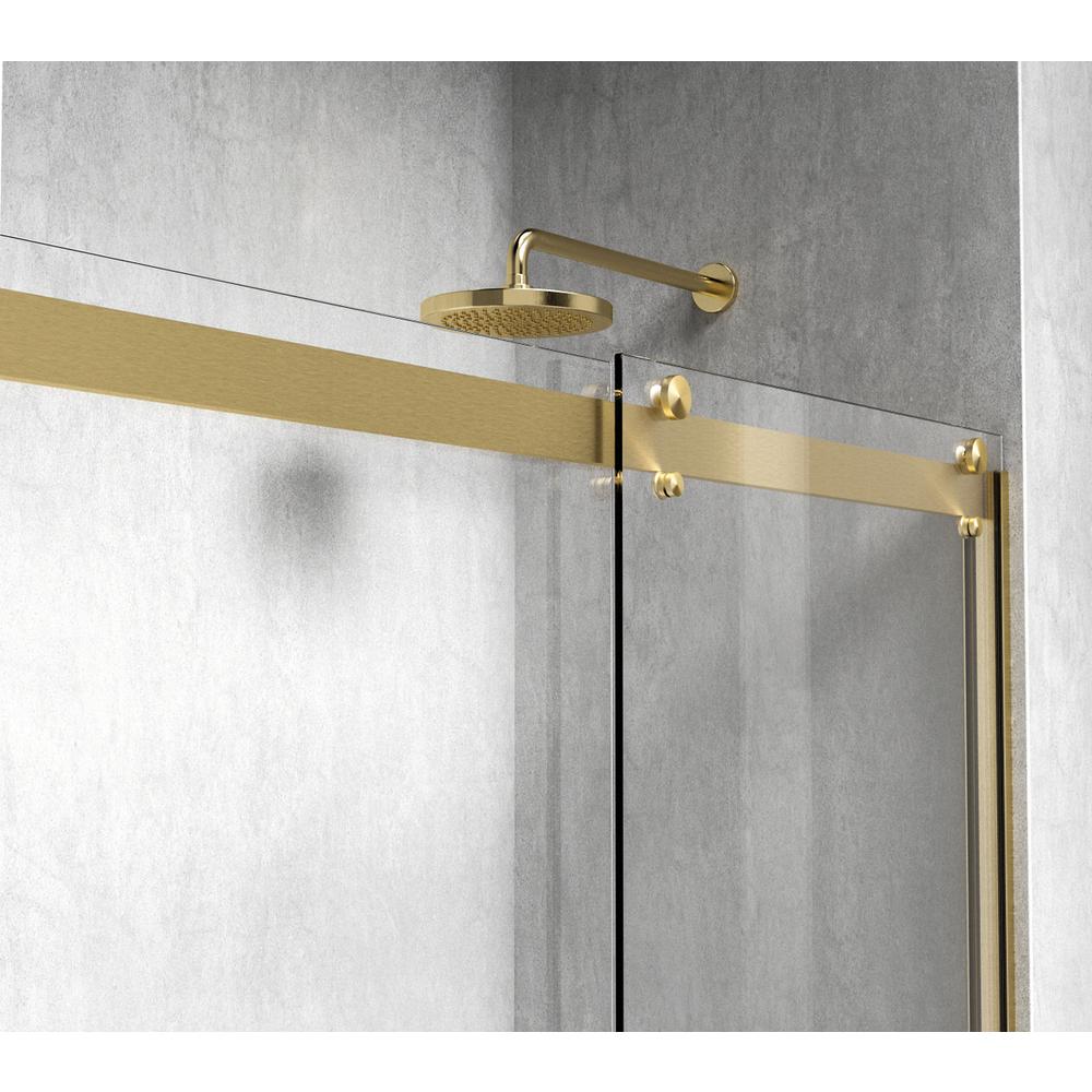 Frameless tub door 60 x 60 Brushed Gold. Picture 5
