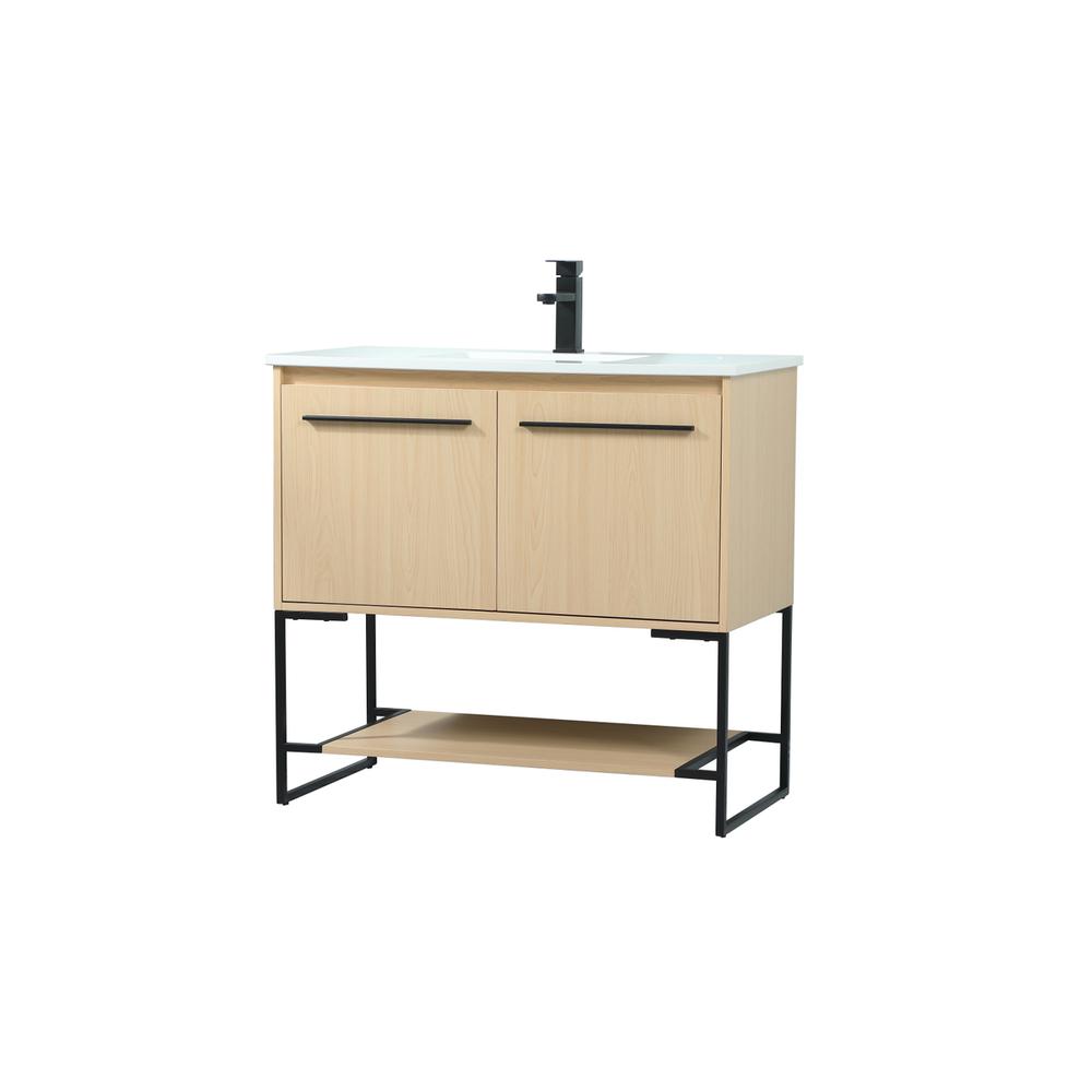 36 inch Single bathroom vanity in maple. Picture 7