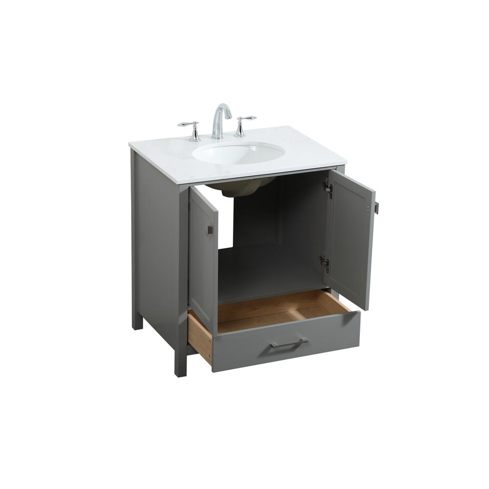 30 inch Single bathroom vanity in grey. Picture 9