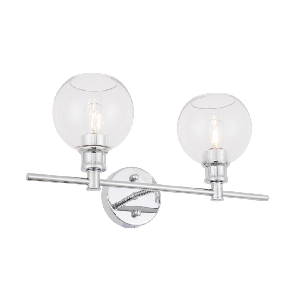 Collier 2 light Chrome and Clear glass Wall sconce. Picture 5