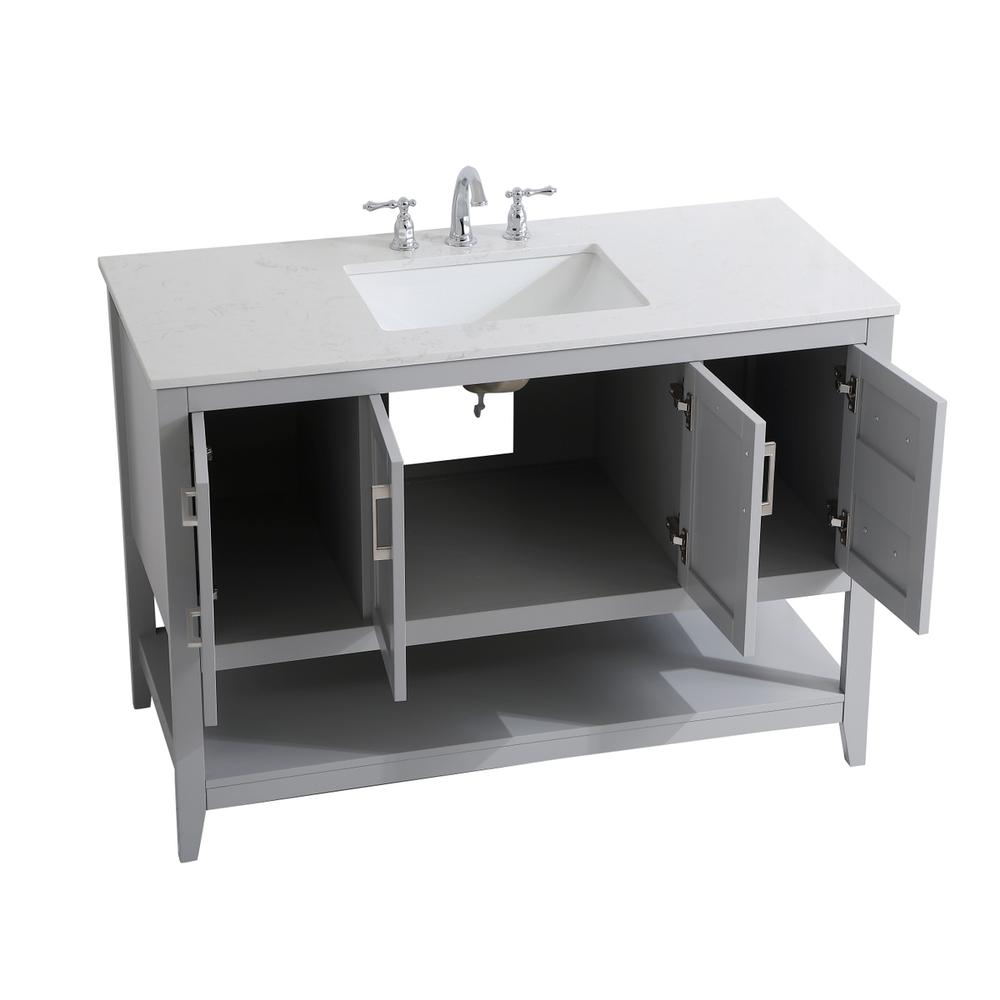 48 inch Single Bathroom Vanity in Grey. Picture 9