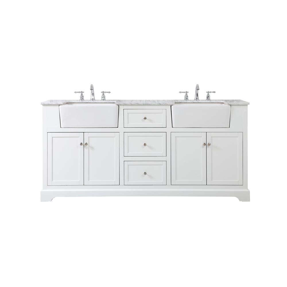 72 inch double bathroom vanity in white. Picture 1