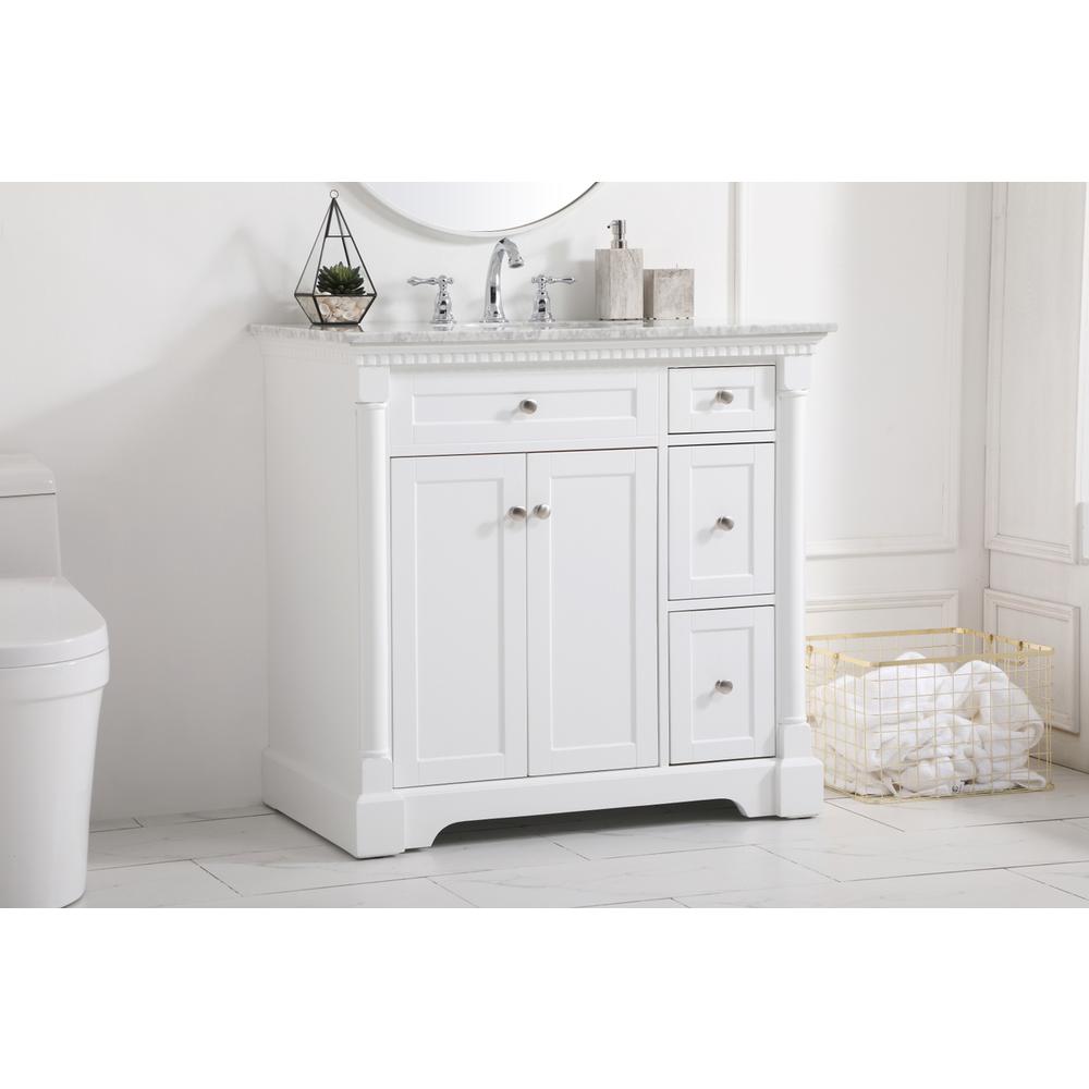 36 inch Single bathroom vanity in  White. Picture 2
