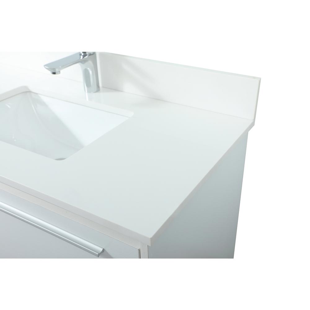 36 inch Single bathroom vanity in white with backsplash. Picture 11