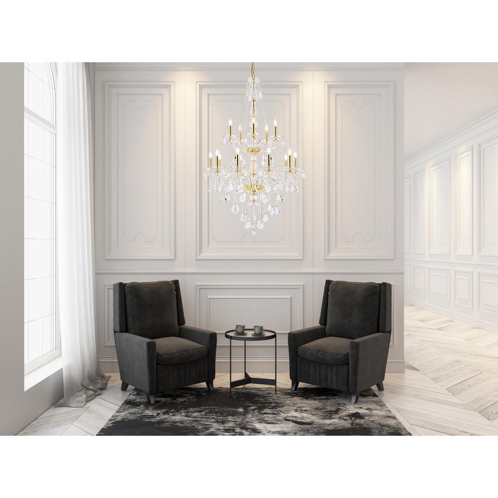 Verona 15 light Gold Chandelier Clear Royal Cut Crystal. Picture 8