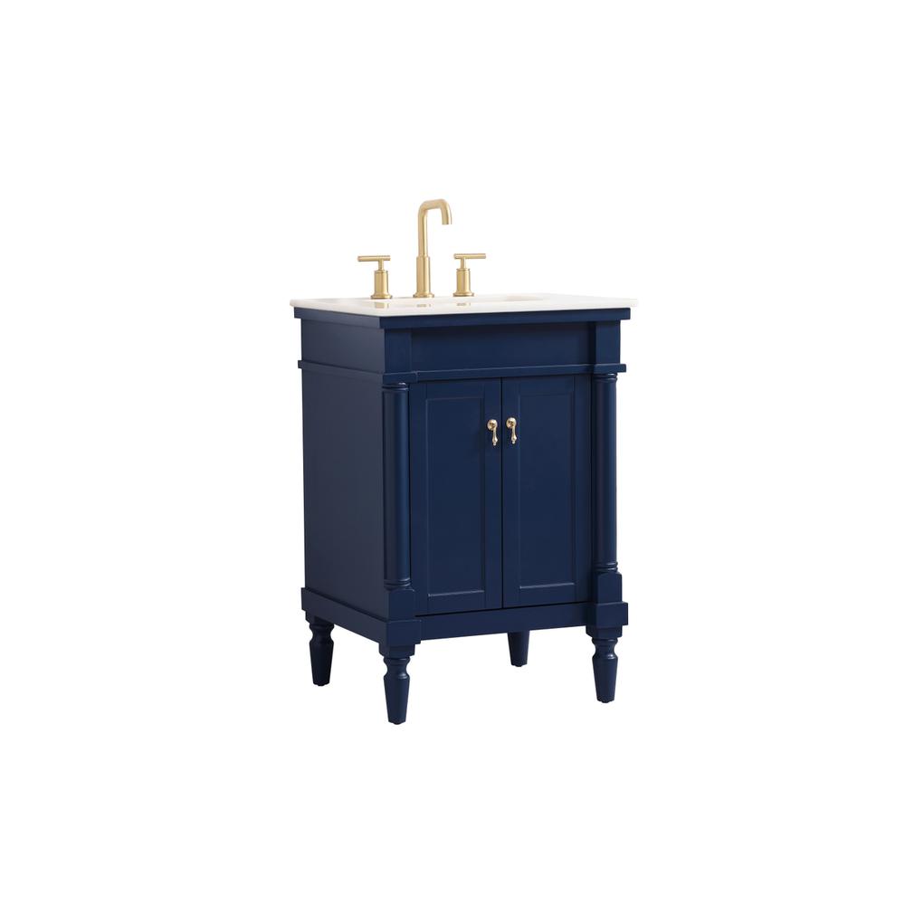 24 inch Single bathroom vanity in blue. Picture 7