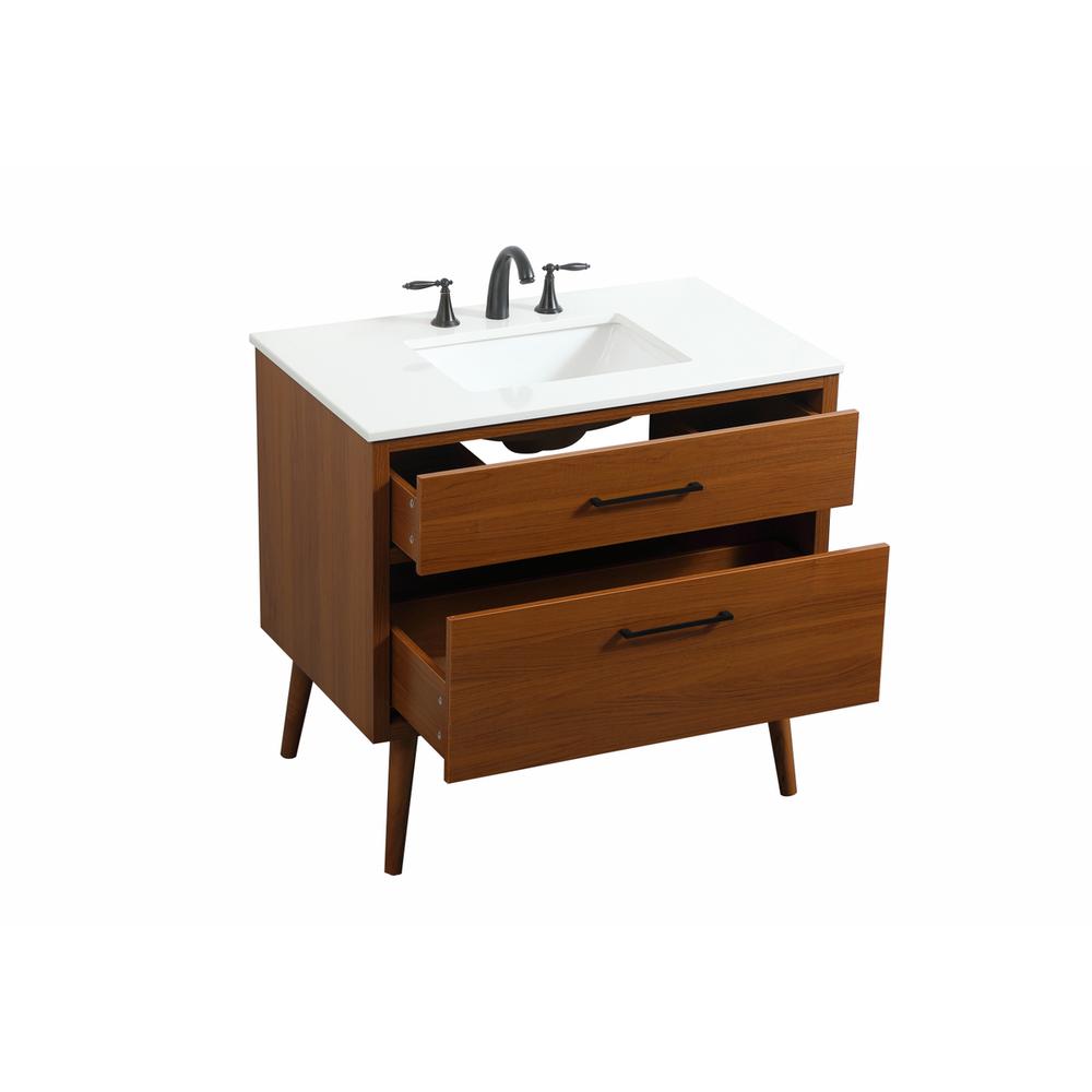 36 inch Single bathroom vanity in teak. Picture 9