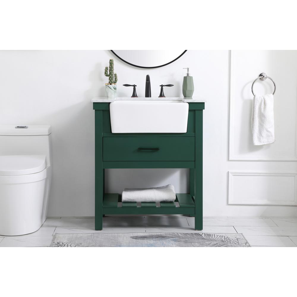 30 inch Single bathroom vanity in green. Picture 14