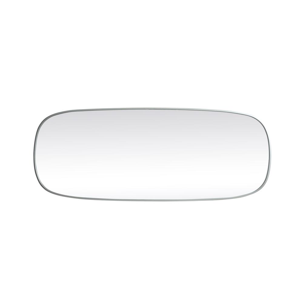 Metal Frame Oval Mirror 24x60 Inch in Silver. Picture 8