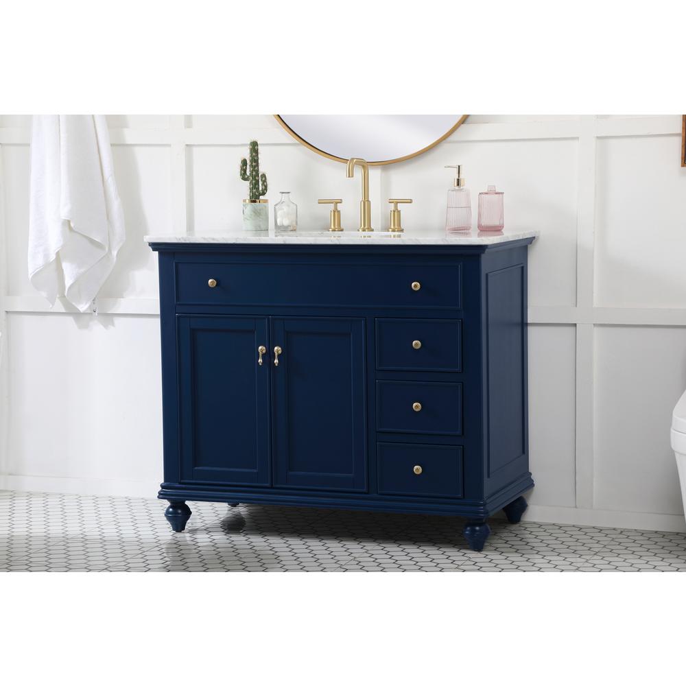 42 inch Single bathroom vanity in blue. Picture 2