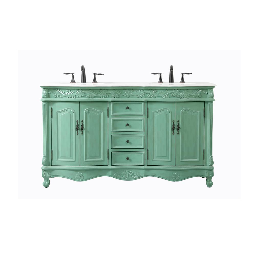 60 inch double Bathroom vanity in vintage mint. Picture 1