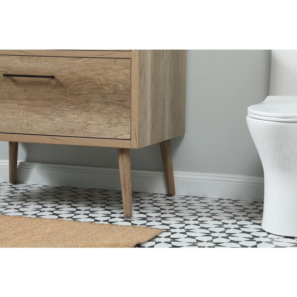 36 inch Single bathroom vanity in natural oak with backsplash. Picture 6