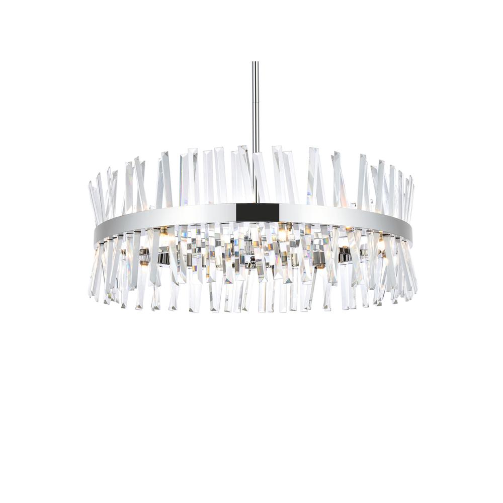 Serephina 32 inch crystal round chandelier light in chrome. Picture 2