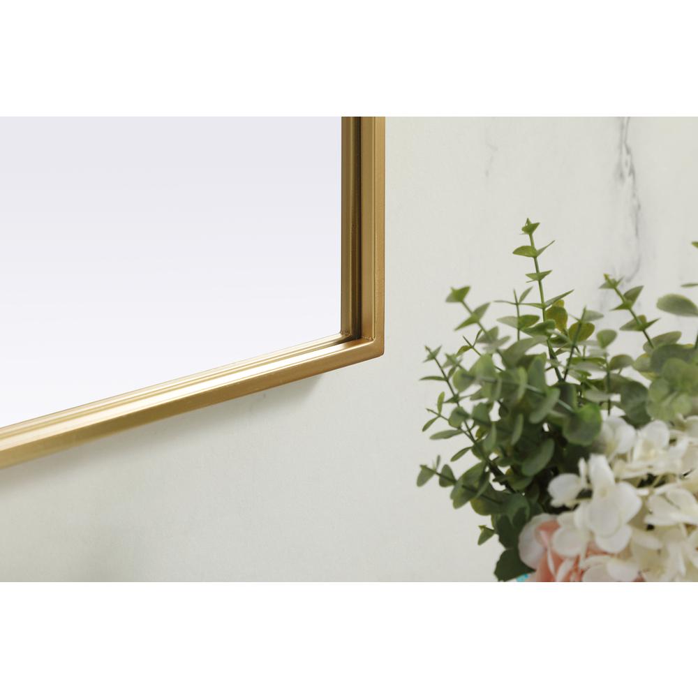 Metal Frame Arch Mirror 40x34 Inch in Brass. Picture 6