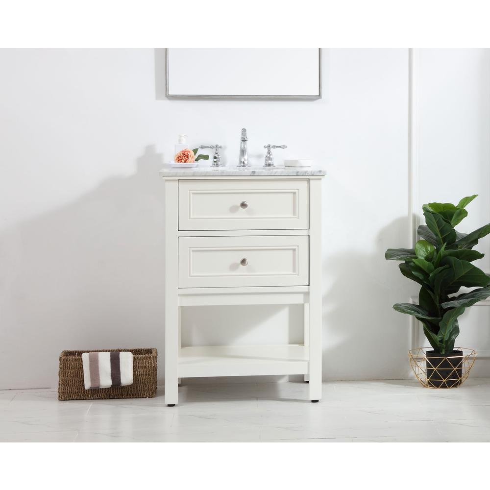 24 in. Single bathroom vanity set in White. Picture 14