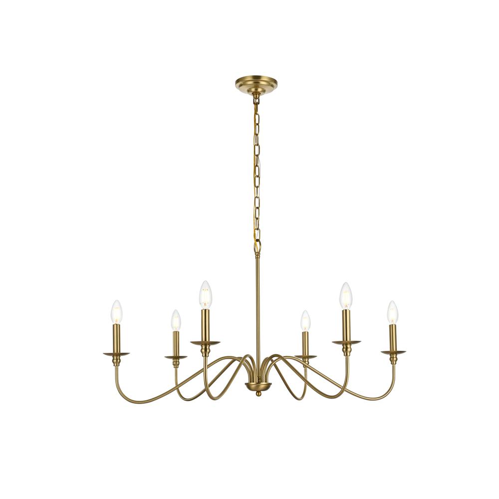 Rohan 36 inch chandelier in Satin Gold. Picture 1