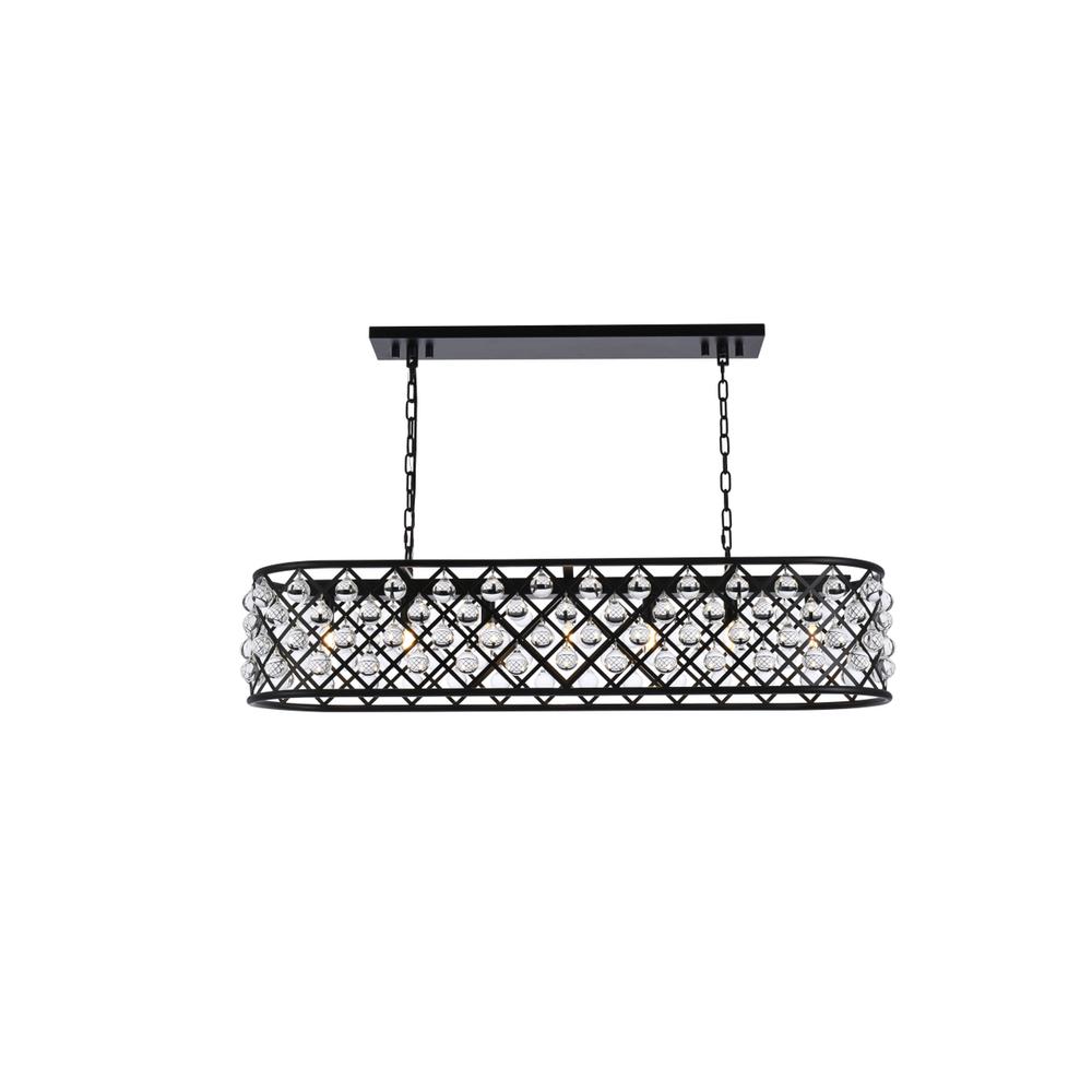 Madison 7 light Matte Black Chandelier Clear Royal Cut Crystal. Picture 1