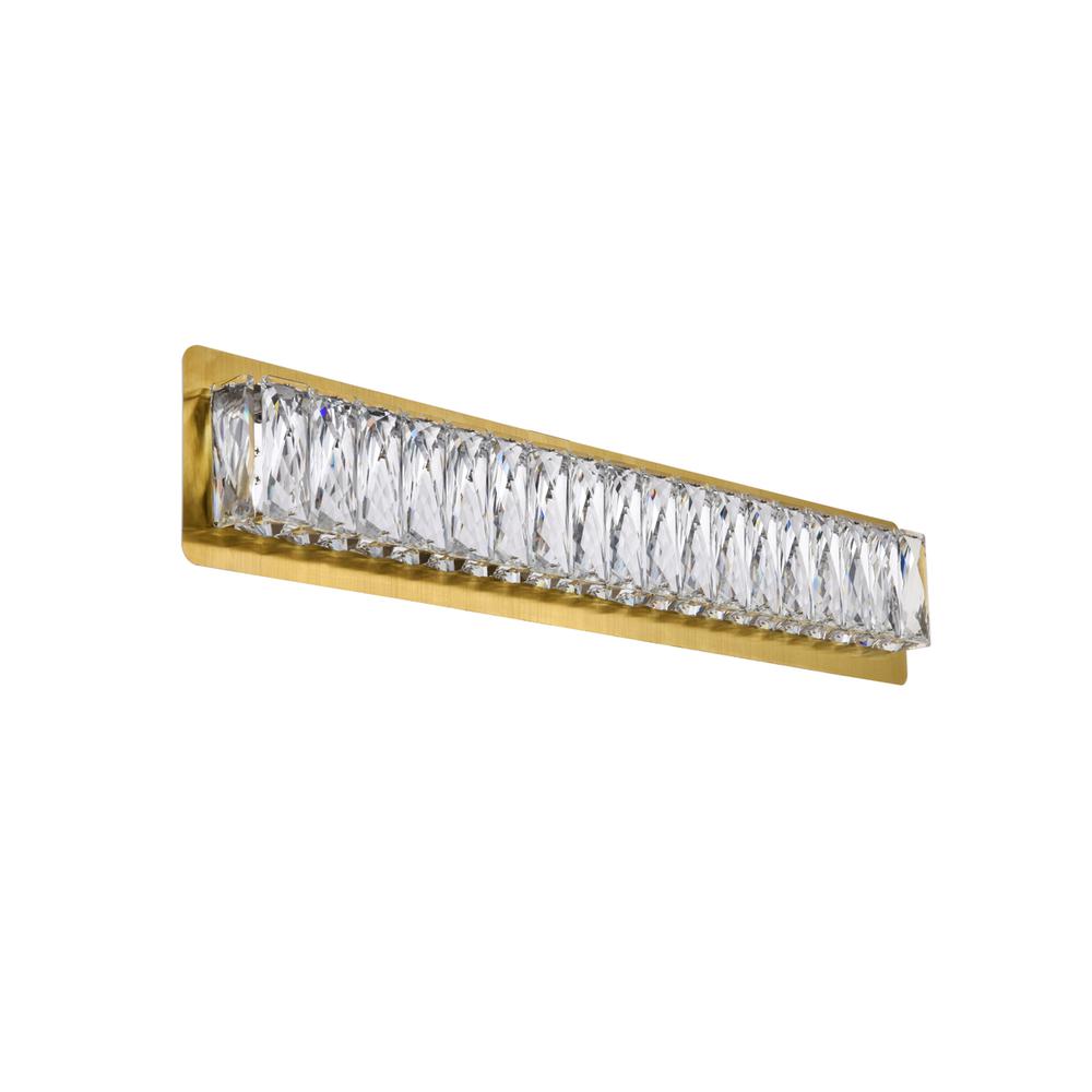 Monroe Integrated LED chip light gold Wall Sconce Clear Royal Cut Crystal. Picture 6