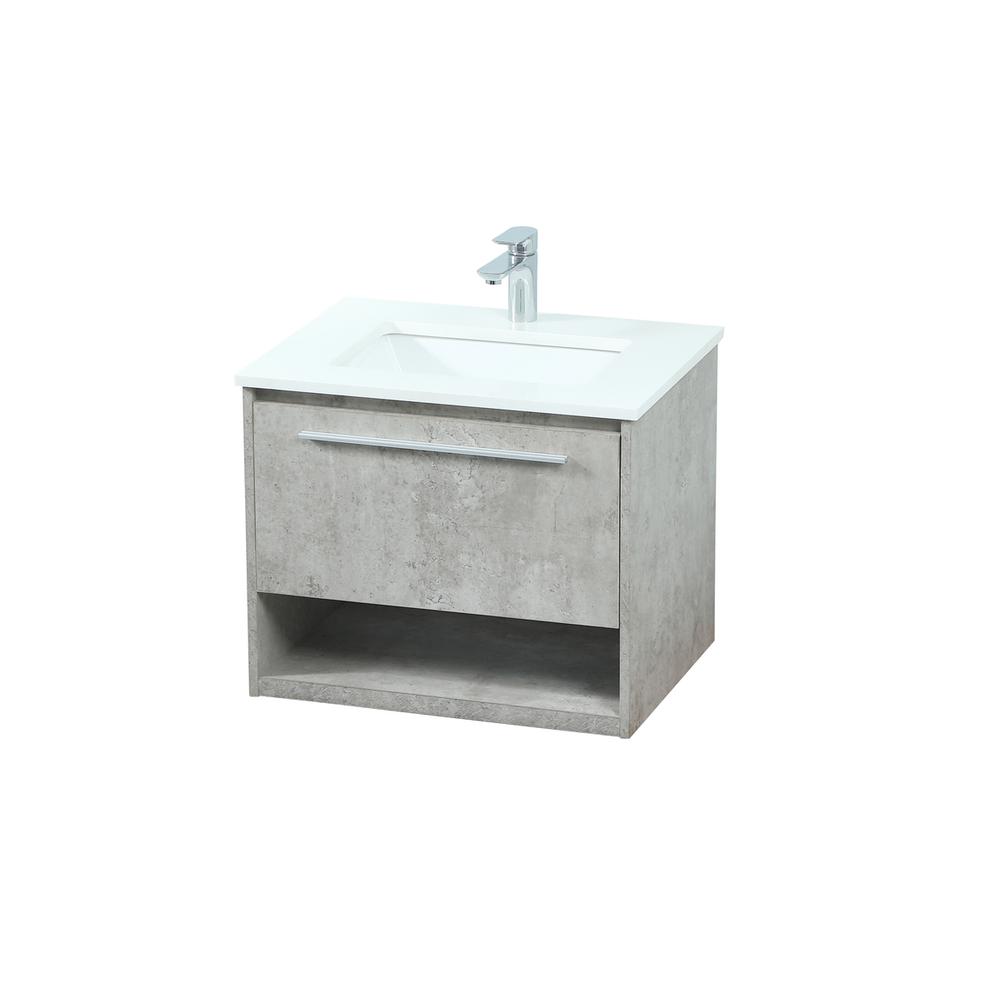 24 inch Single bathroom vanity in concrete grey. Picture 8