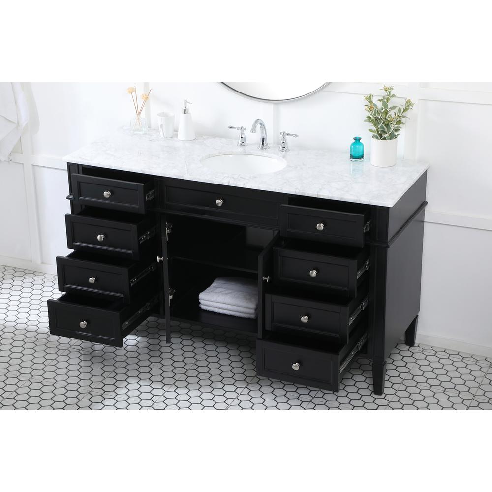 60 inch Single bathroom vanity in black. Picture 3