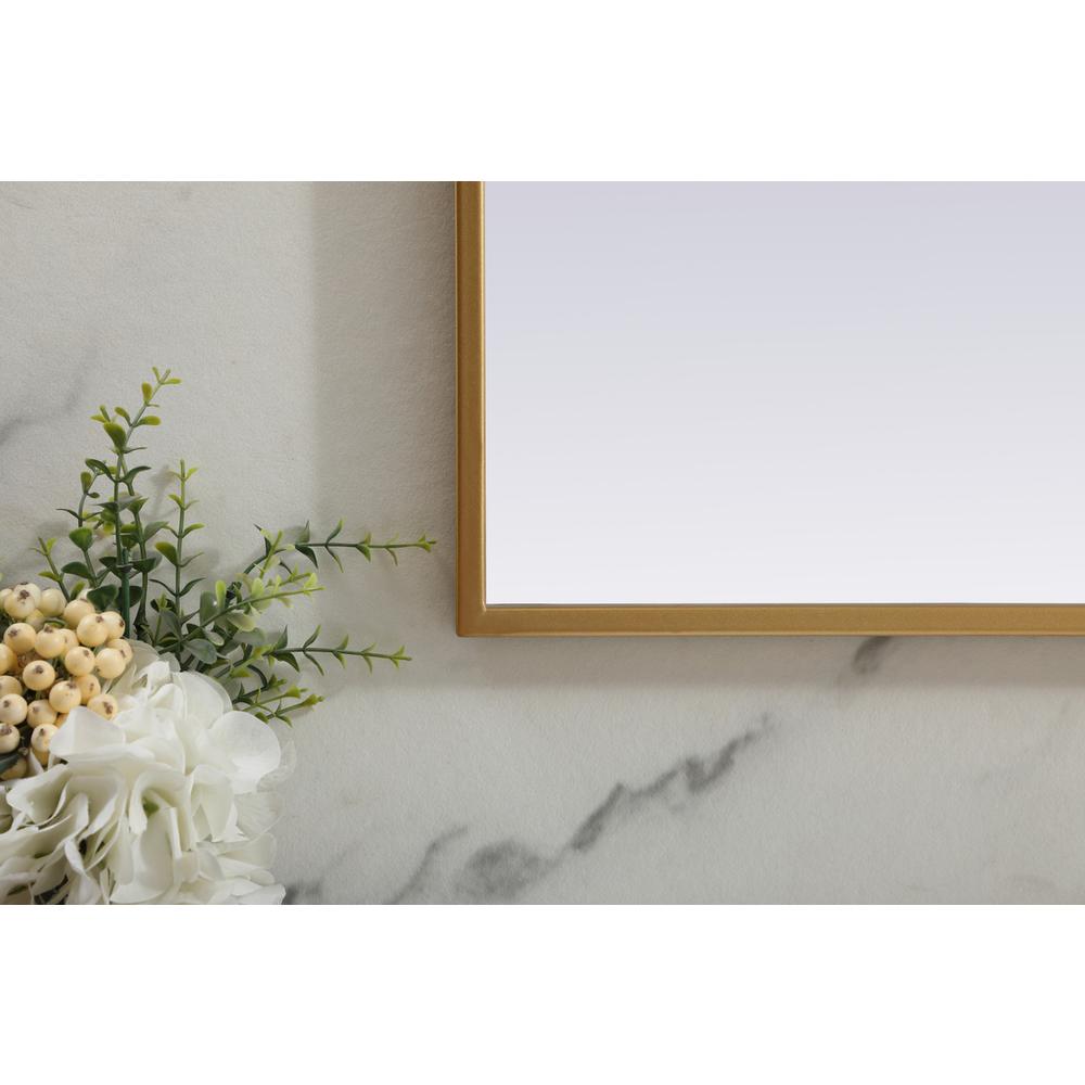 Metal Frame Arch Mirror 42x34 Inch in Brass. Picture 5