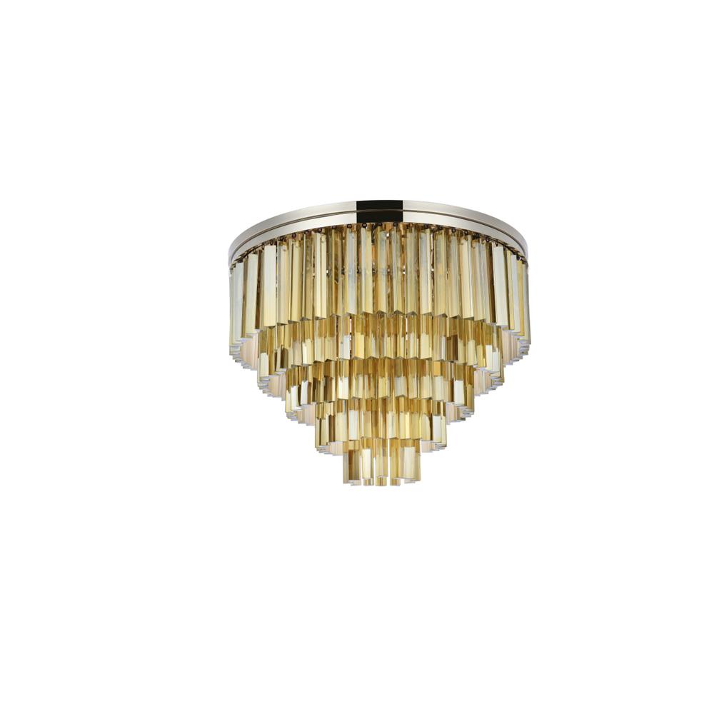 Sydney 17 light polished nickel Flush Mount Golden Teak. Picture 6
