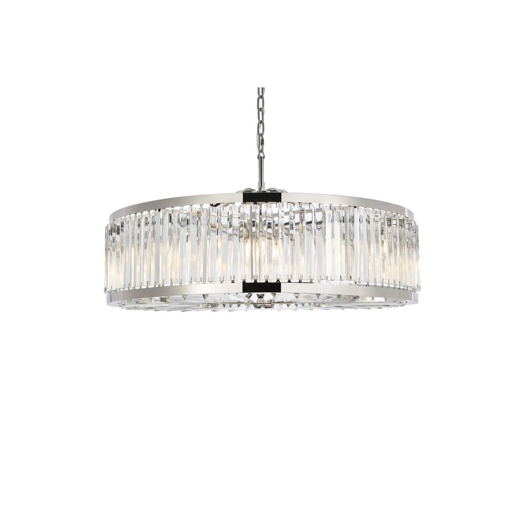 Chelsea 10 light polished nickel Chandelier Clear Royal Cut Crystal. Picture 2