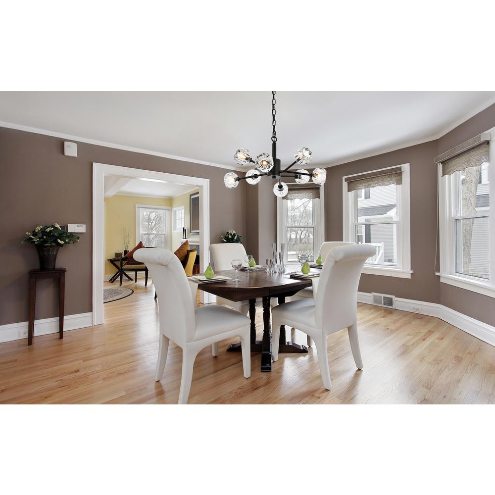Graham 8 Light Pendant in Black. Picture 8