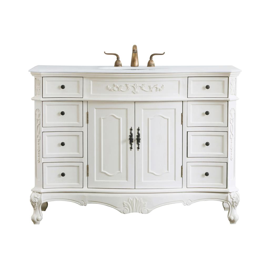 48 inch Single Bathroom vanity in antique white. Picture 1