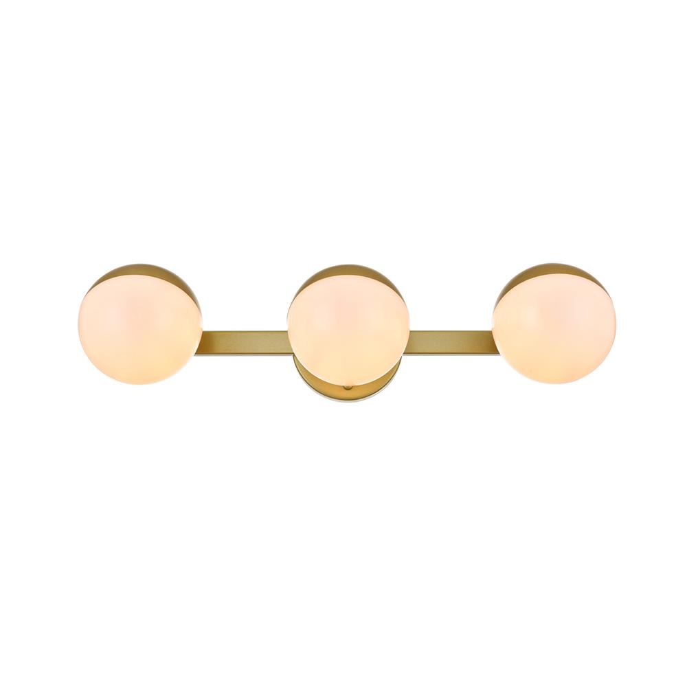 Majesty 3 light Brass and frosted white Bath Sconce. Picture 1