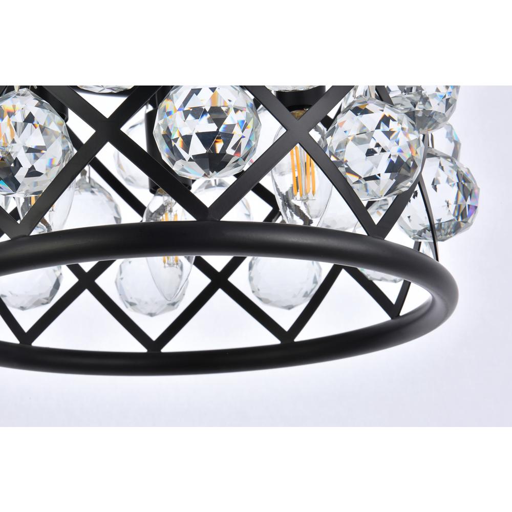 Madison 3 light Matte Black Pendant Clear Royal Cut Crystal. Picture 3