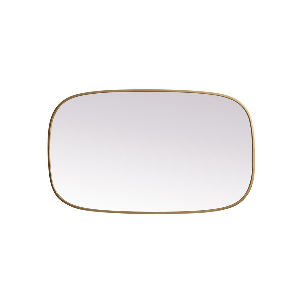 Metal Frame Oval Mirror 24x40 Inch in Brass. Picture 8