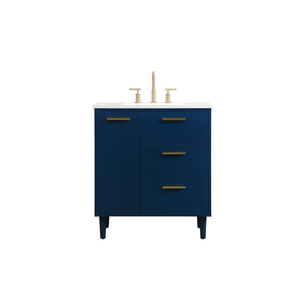 30 inch bathroom vanity in Blue. Picture 1