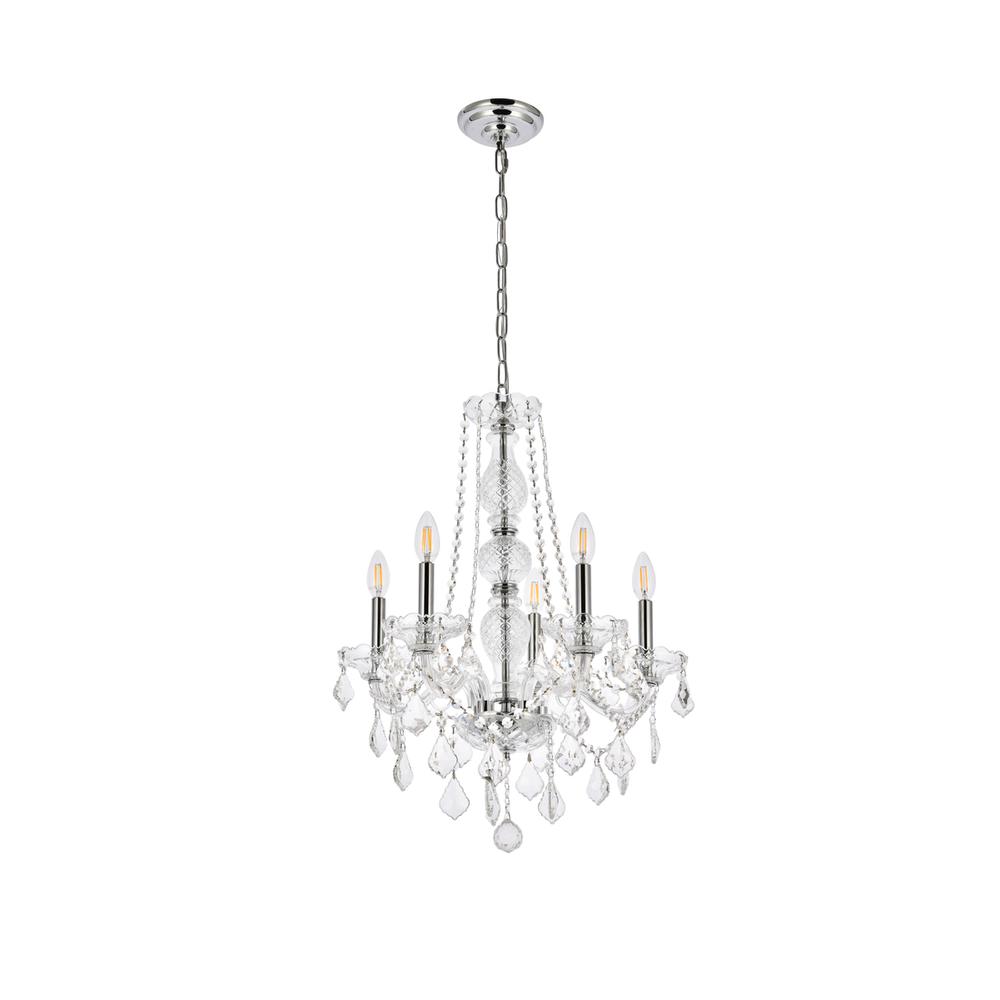 Verona 5 light Chrome Chandelier Clear Royal Cut Crystal. Picture 6