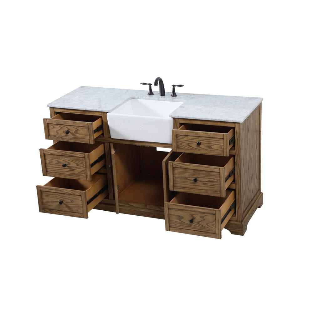 60 inch Single bathroom vanity in driftwood. Picture 9