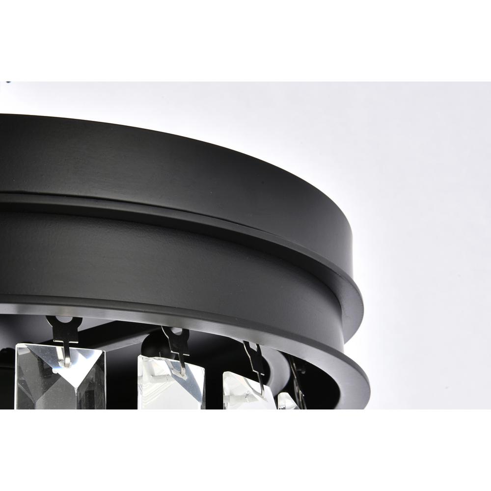 Sydney 3 light Matte Black Flush Mount Clear Royal Cut Crystal. Picture 4