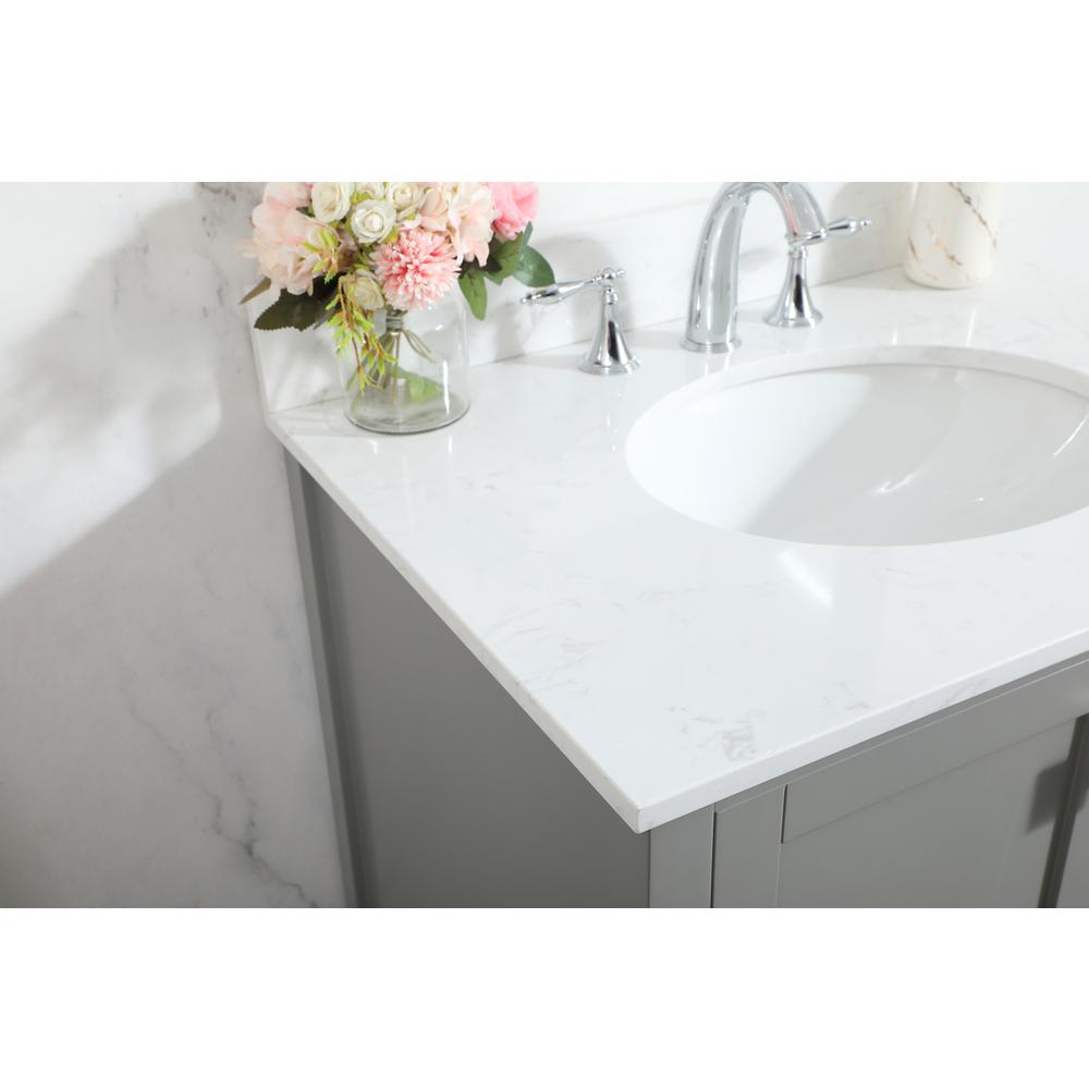 30 inch Single bathroom vanity in grey with backsplash. Picture 5