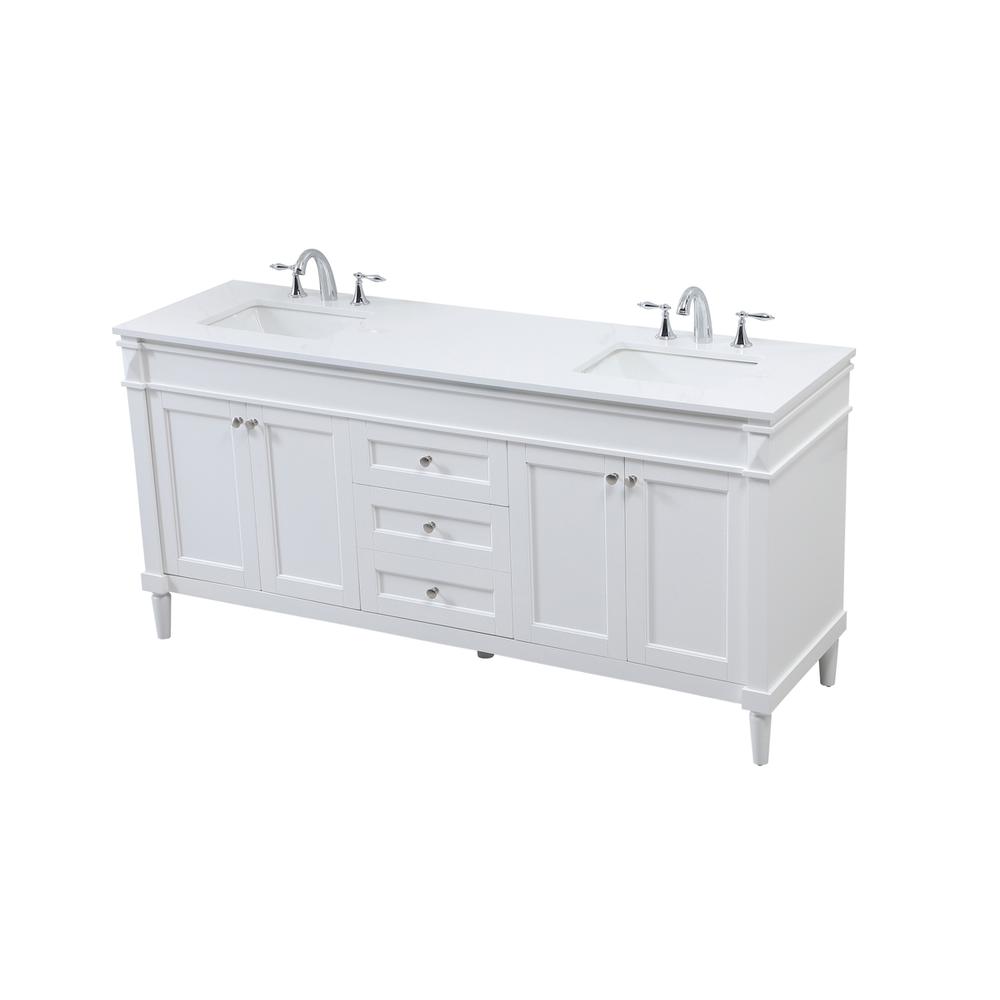 72 inch double bathroom vanity in white. Picture 8
