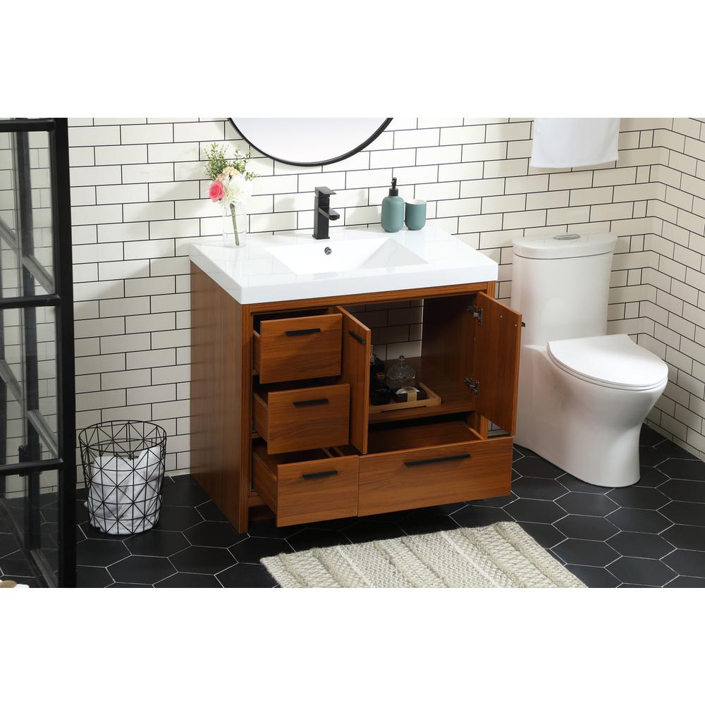 36 inch Single bathroom vanity in Teak. Picture 3