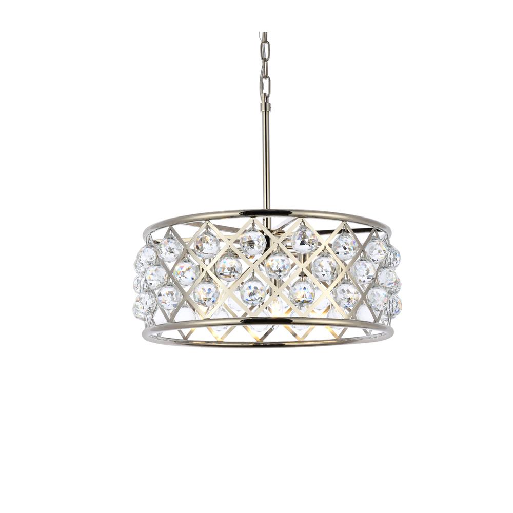 Madison 5 light polished Nickel Chandelier Clear Royal Cut Crystal. Picture 2