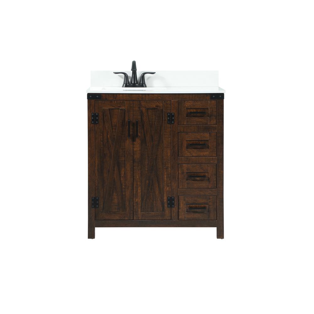 32 inch Single bathroom vanity in expresso with backsplash. Picture 1