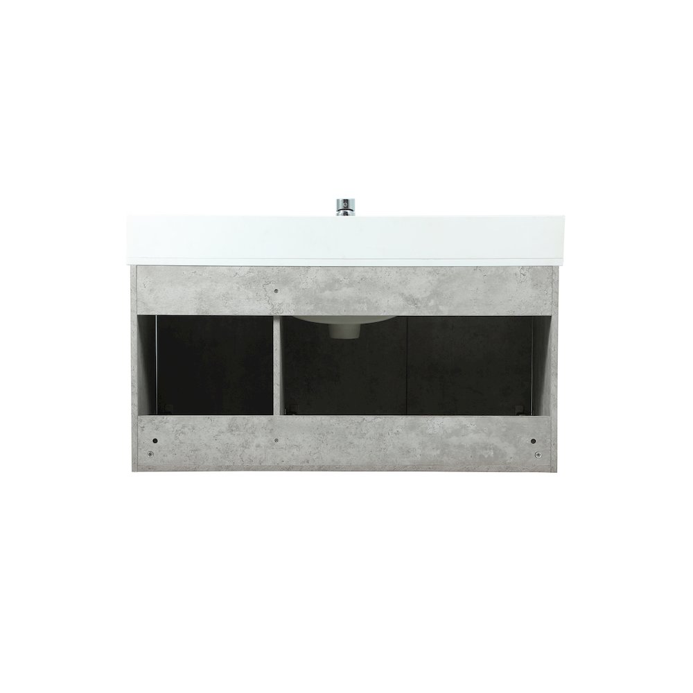 40 Inch Single Bathroom Vanity In Concrete Grey With Backsplash. Picture 16