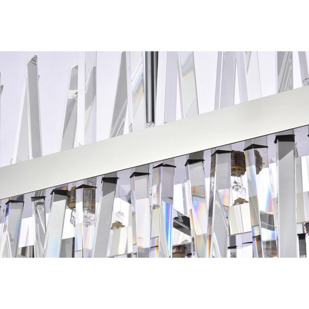 Serephina 42 inch crystal rectangle chandelier light in chrome. Picture 3
