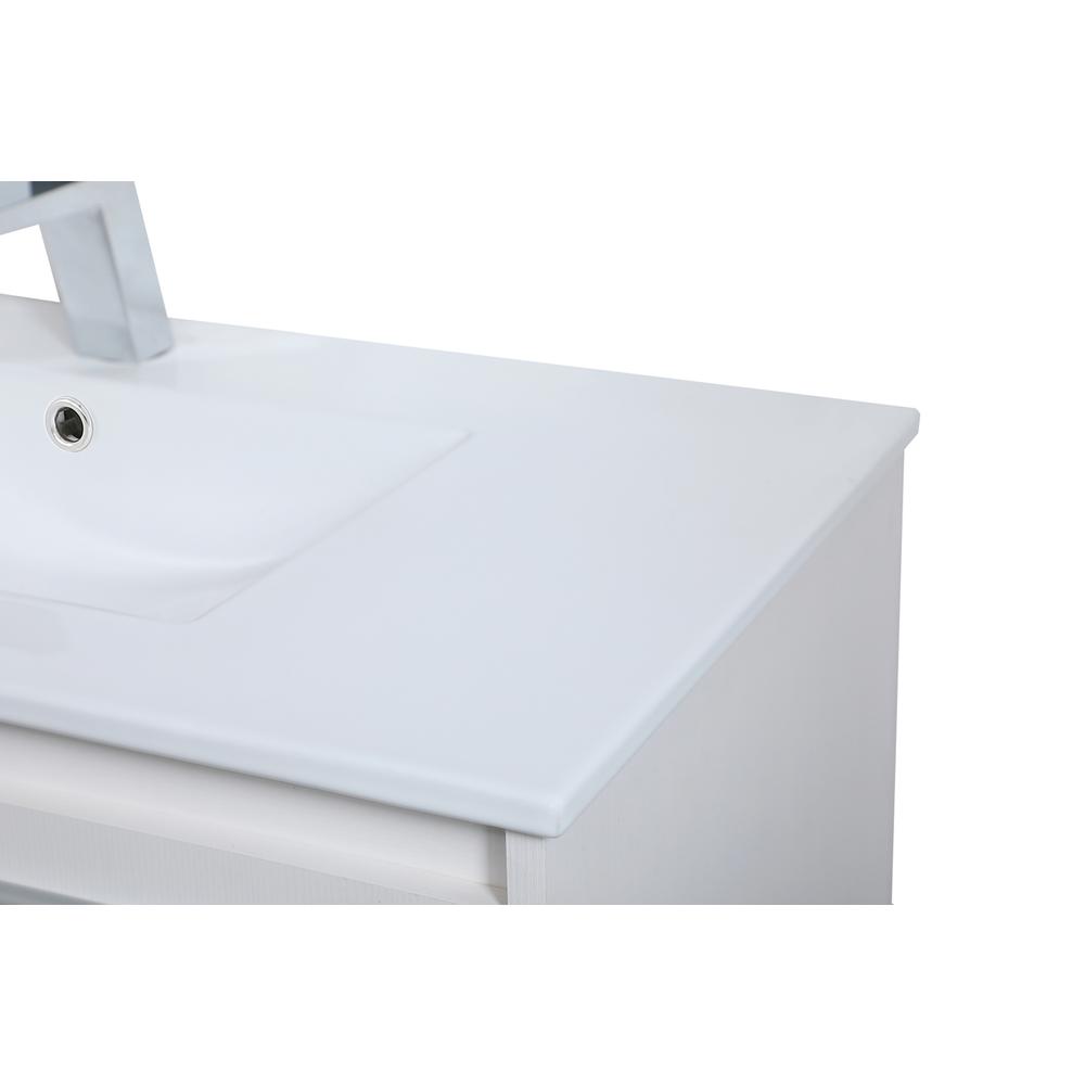 36 inch  Single Bathroom Floating Vanity in White. Picture 9