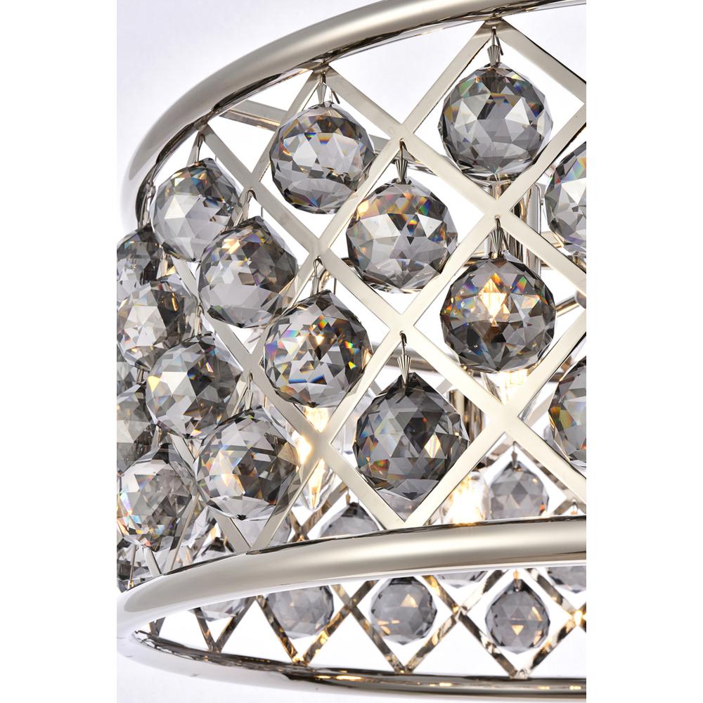 Madison 6 light polished Nickel Chandelier Silver Shade (Grey) Royal Cut Crystal. Picture 3