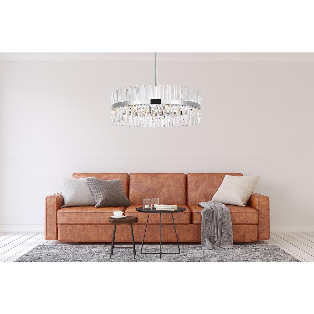 Serephina 36 inch crystal round chandelier light in chrome. Picture 7