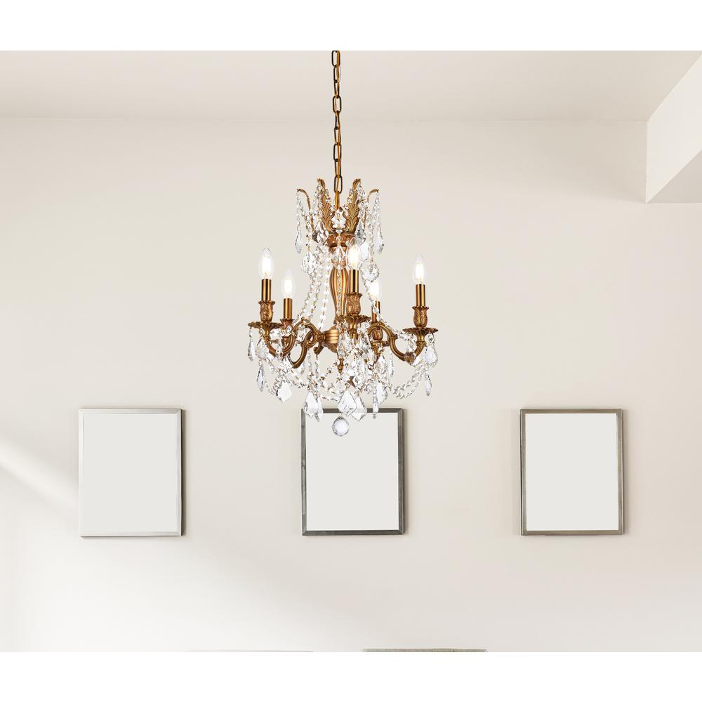 Rosalia 5 light French Gold Pendant Clear Royal Cut Crystal. Picture 8